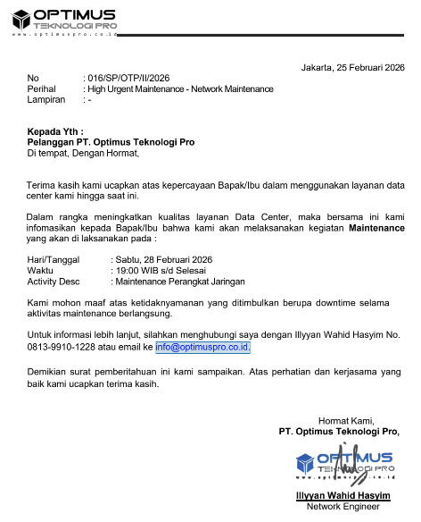 High Urgent Maintenance